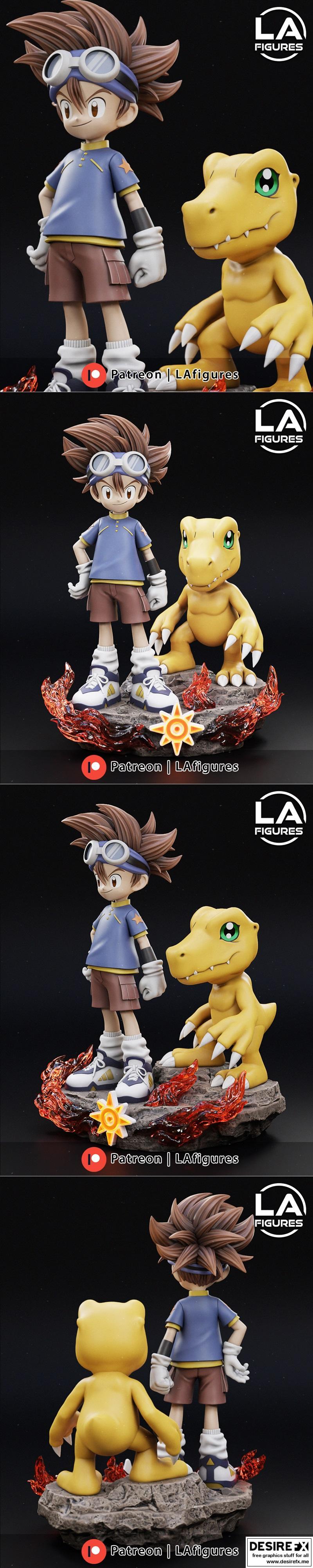 泰坦与阿古蒙 3D打印模型|Tai and Agumon – 3D Print Model STL