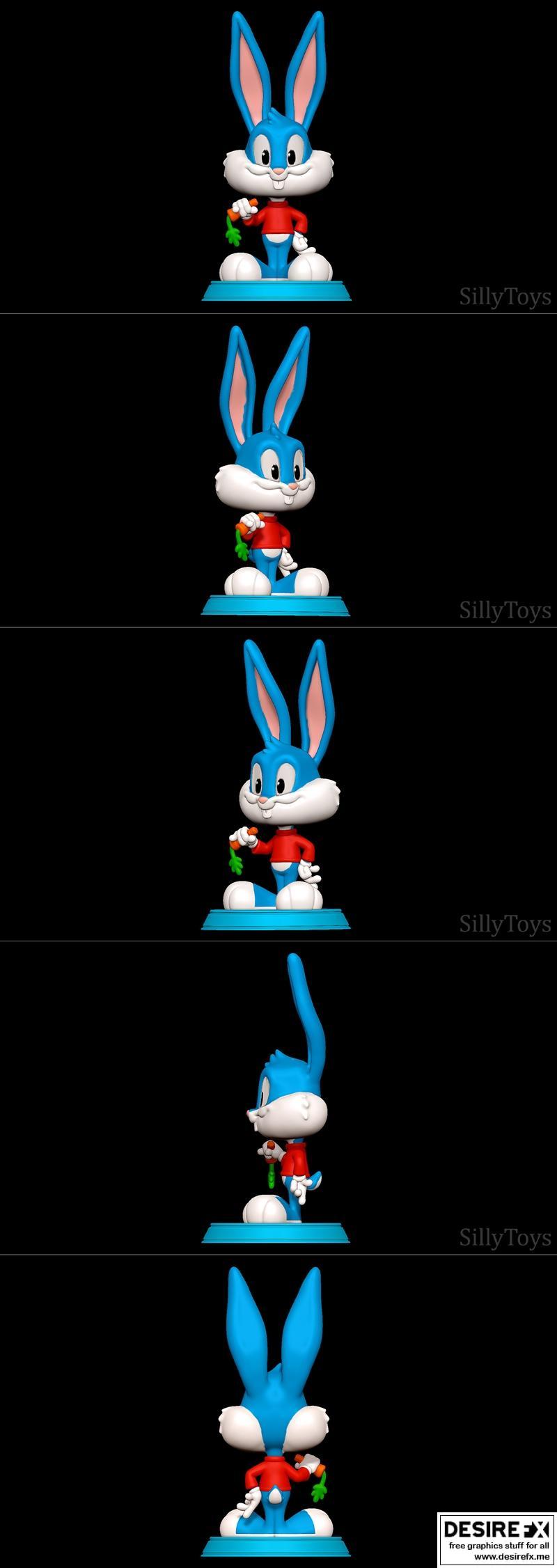 小兔波斯特——Tiny Toon Adventures——3D打印模型|Buster Bunny – Tiny Toon Adventures – 3D Print Model STL