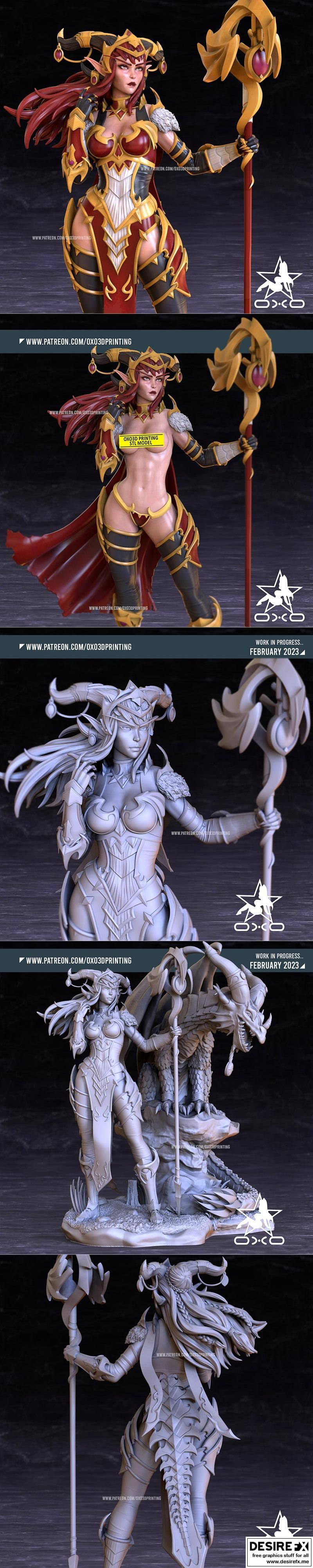OXO3D - 亚历山德拉 - 阿莱斯特拉扎 3D打印模型|OXO3D – Alexstrasza – 3D Print Model STL