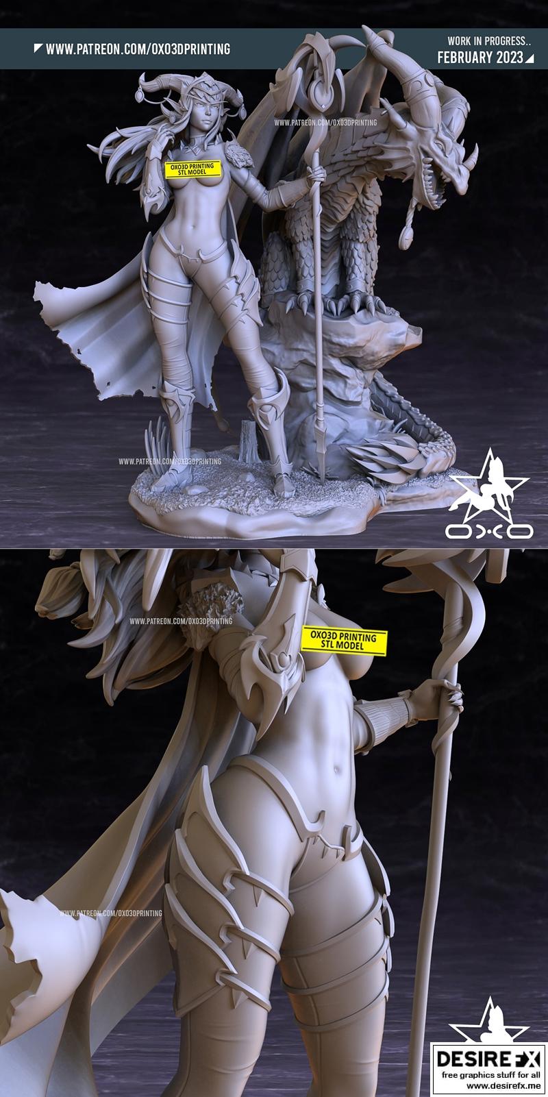 OXO3D - 亚历山德拉 - 阿莱斯特拉扎 3D打印模型|OXO3D – Alexstrasza – 3D Print Model STL