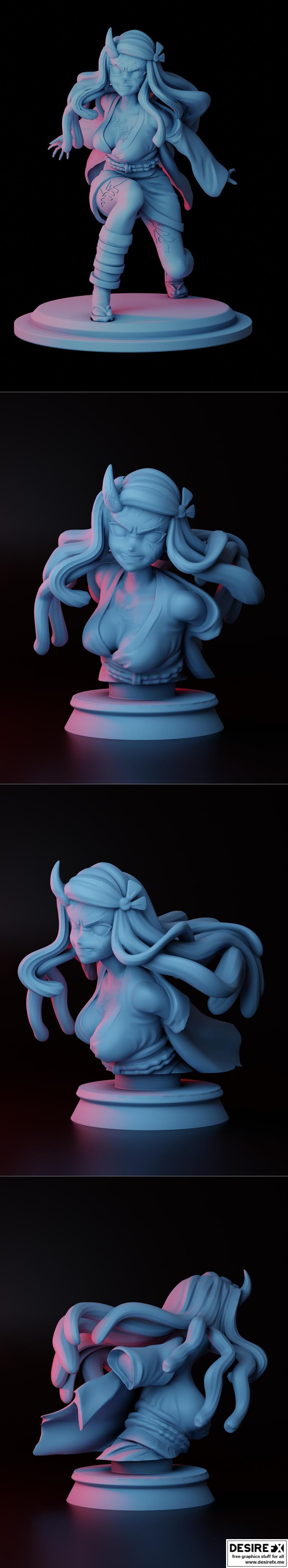 炭治郎家族·祢豆子 3D打印模型|Nezuko Kamado – 3D Print Model STL