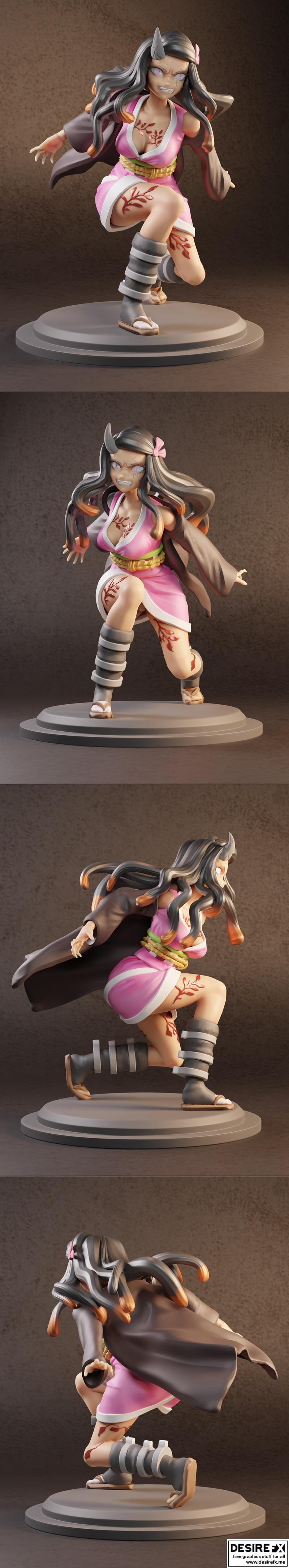 炭治郎家族·祢豆子 3D打印模型|Nezuko Kamado – 3D Print Model STL