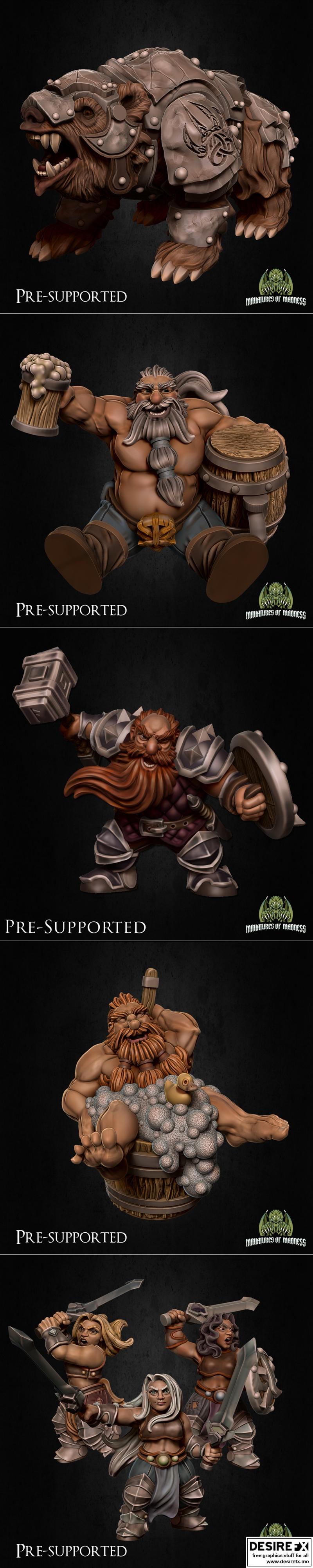 疯狂微缩——持我矮人 3D打印模型|Miniatures Of Madness – Hold my Dwarf – 3D Print Model STL