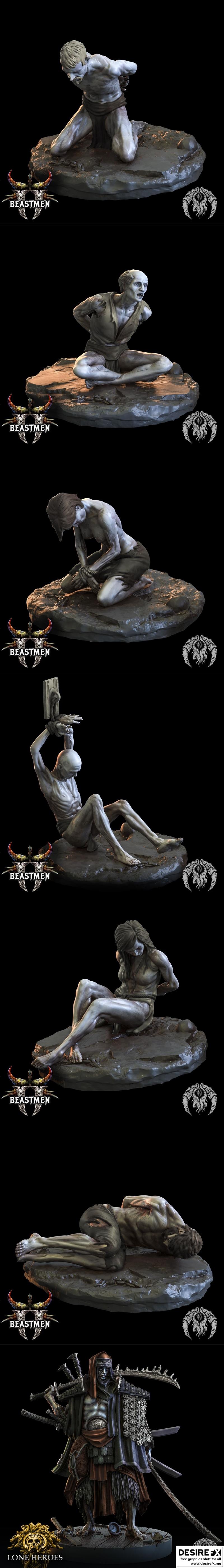 Bestiarum迷你模型——兽人系列3D打印模型|Bestiarum Miniatures – Beastmen Part 2 – 3D Print Model STL