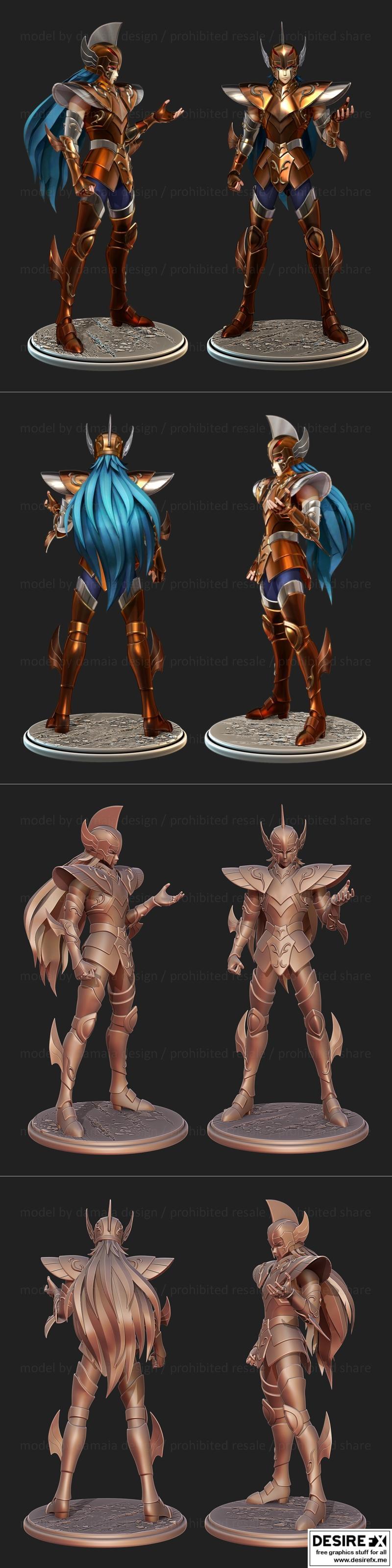 圣斗士星矢 - 狂龙 - 3D打印模型|Saint Seiya – Kanon Sea Dragon – 3D Print Model STL