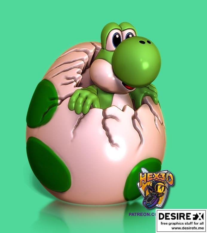 Hex3D - 《超级马里奥》隐藏彩蛋 - 3D打印模型|Hex3D – Yoshi Easter egg – 3D Print Model STL