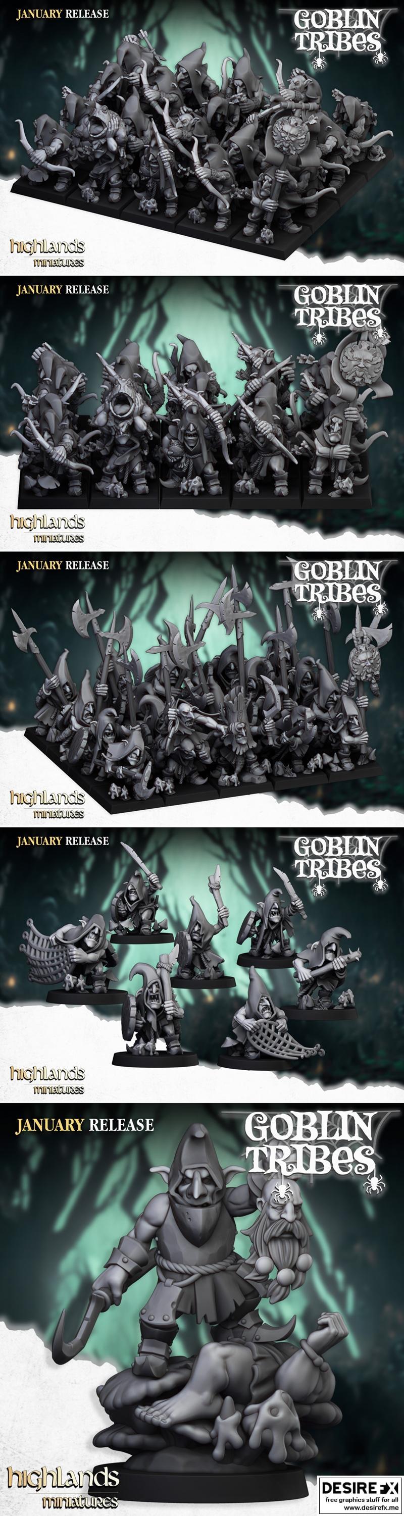 高地迷你模型-沼泽小鬼-3D打印模型|Highlands Miniatures – Swamp Goblins January 2023 – 3D Print Model STL