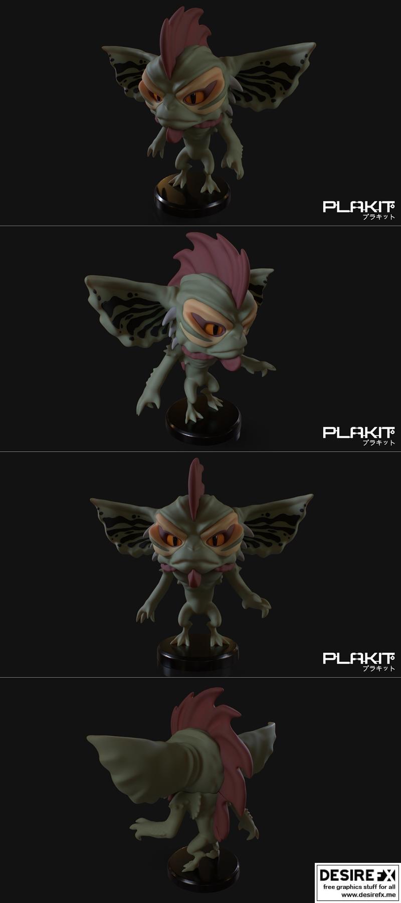 PlaKit - 哥斯拉之巅 3D打印模型|PlaKit – Gremlins Mohawk – 3D Print Model STL