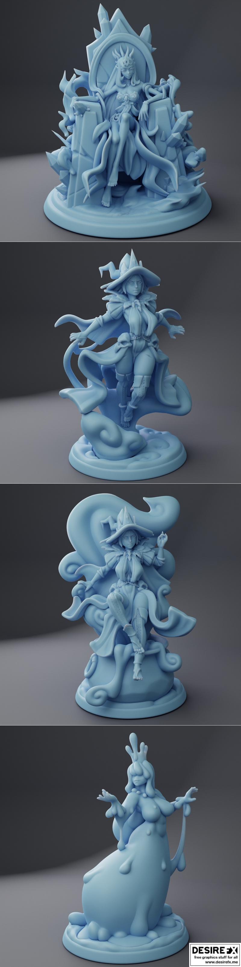 奇幻女王迷你模型 3D打印 STL|Twin Goddess Miniatures – Fantasy Queens March 2023 – 3D Print Model STL