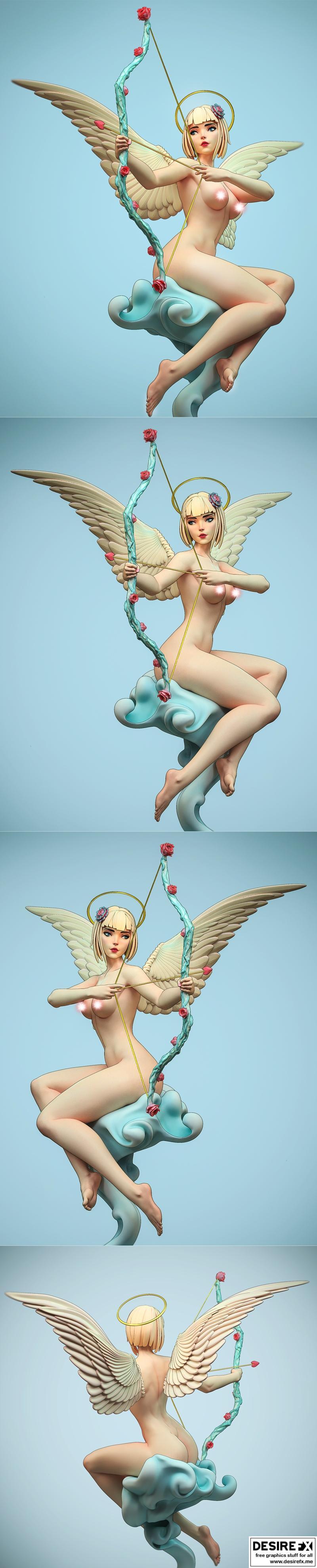 可爱丘比特少女 3D打印模型|Cute Cupid Girl – 3D Print Model STL