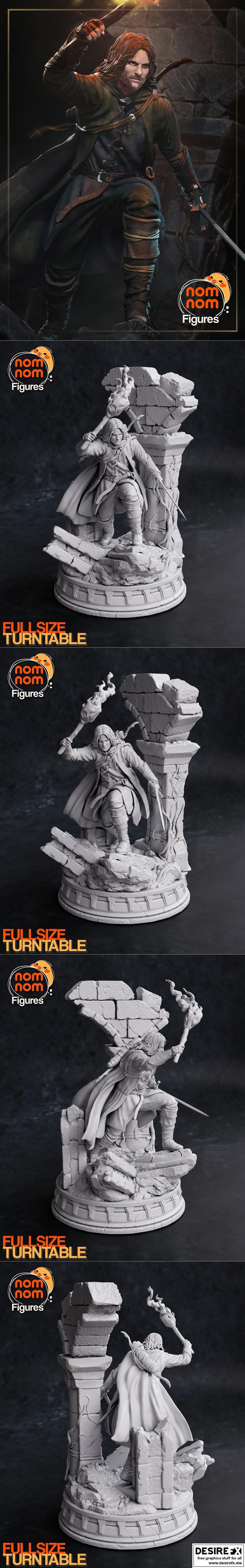 指环王 阿拉贡 3D打印模型|Aragorn – Lord of the Rings – NomNom Figures – 3D Print Model STL