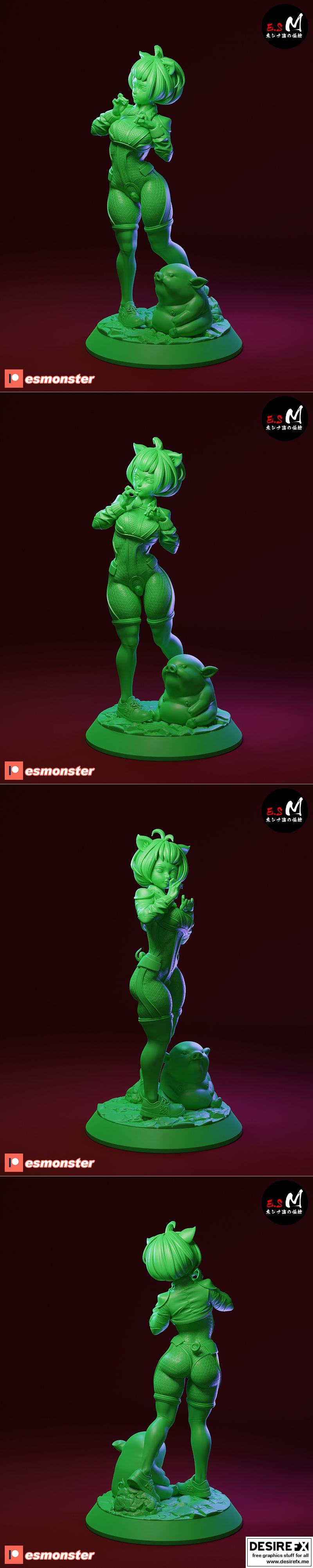 猪八戒 - 动漫角色 - 3D打印模型|Zhu Bajie – E.S Monsterl – 3D Print Model STL