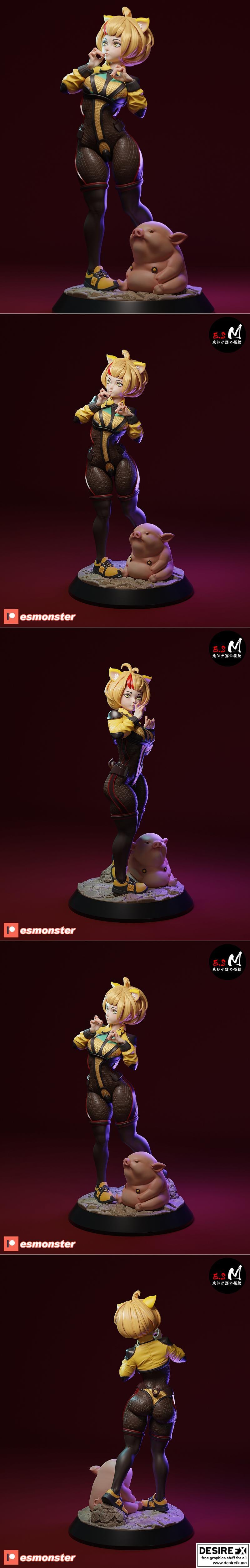 猪八戒 - 动漫角色 - 3D打印模型|Zhu Bajie – E.S Monsterl – 3D Print Model STL