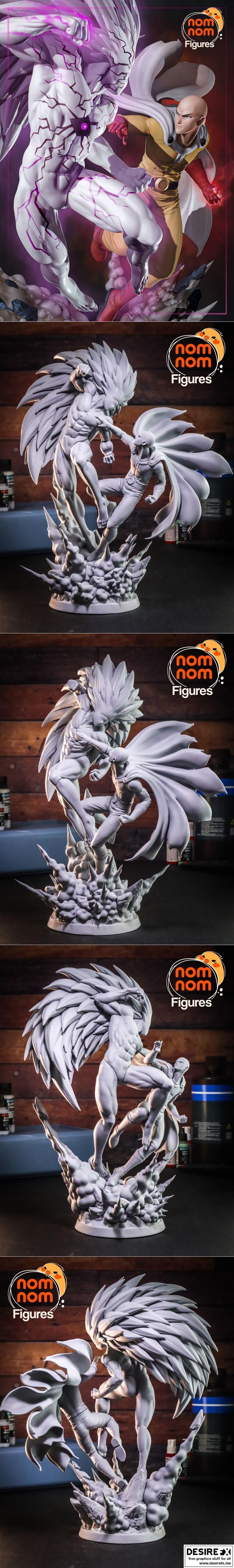 埼玉 vs 玻罗斯 — 一人之下 — NomNom 3D打印模型|Saitama vs Boros – One Punch Man – NomNom Figures – 3D Print Model STL