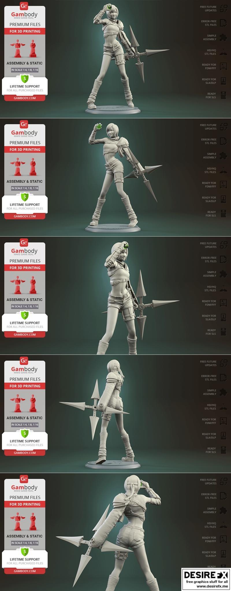 Yuffie Kisaragi 3D打印立姿模型|Yuffie Kisaragi Standing Posture – Gambody – 3D Print Model STL
