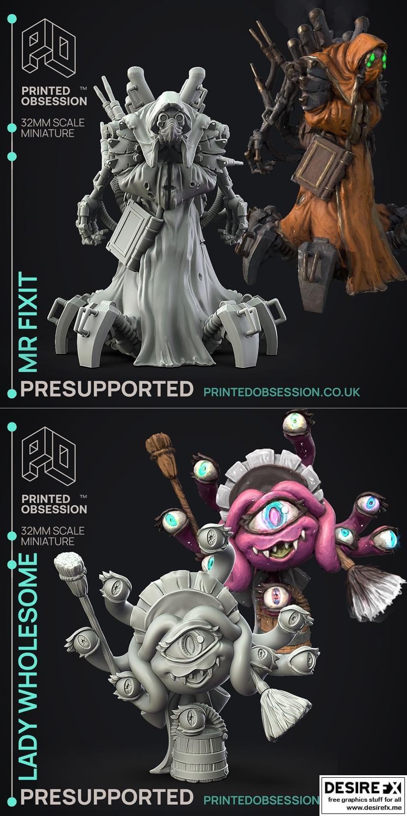 dungeon清洁公司 - 修复哥与善心女士 - 3D打印模型|Dungeon Cleaning Inc – Mr Fixit and Lady Wholesome – 3D Print Model STL