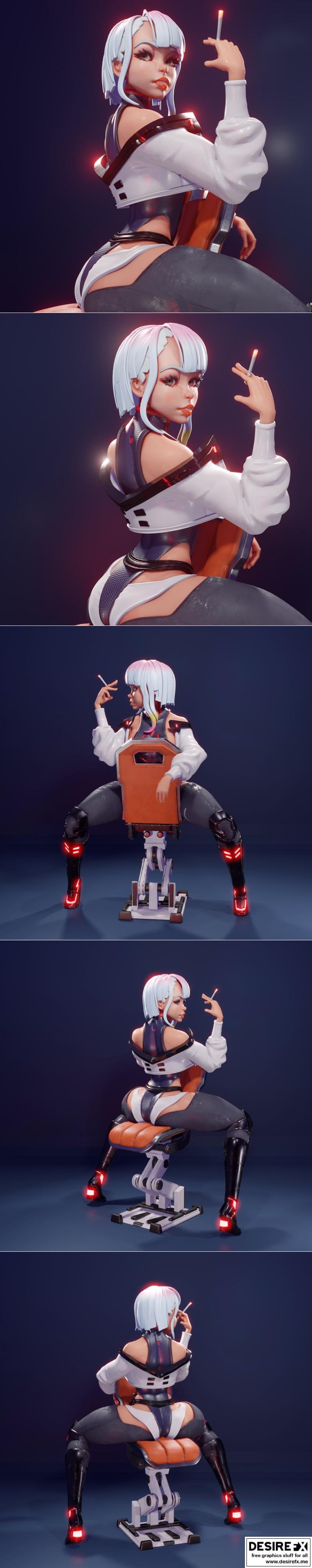 赛博朋克边缘跑者Lucy库希纳达 3D打印模型|Lucy Kushinada – Cyberpunk Edgerunner Lucy – 3D Print Model STL