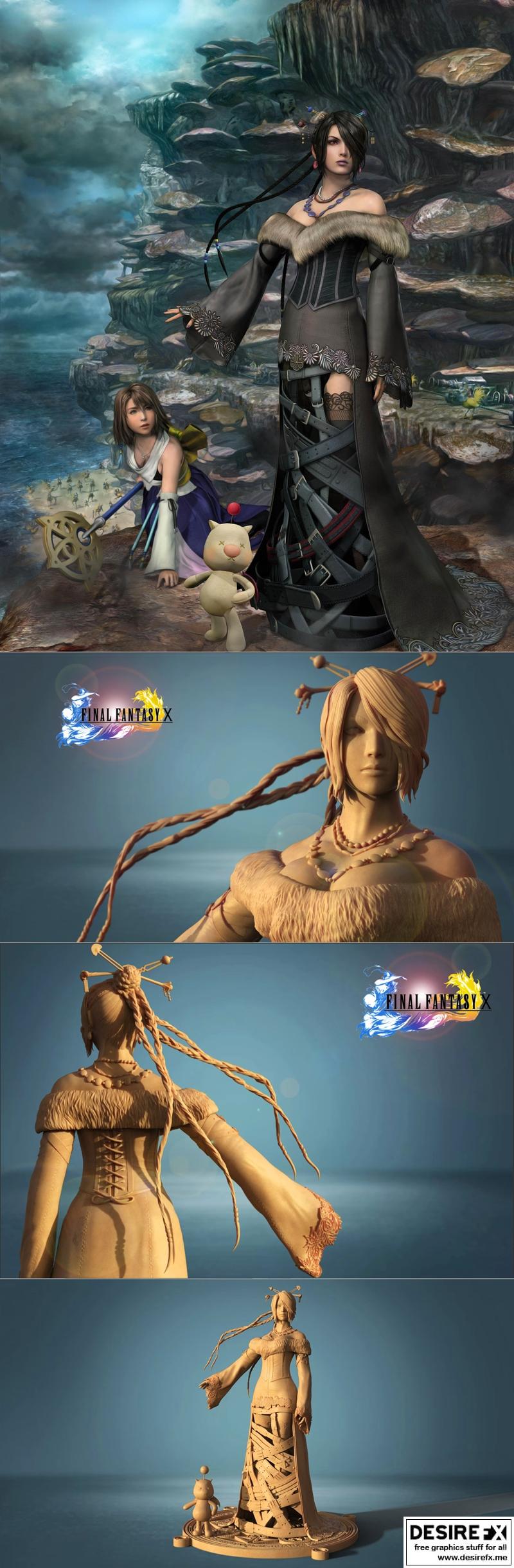 最终幻想X 项链 3D打印模型|Lulu Final Fantasy X and Pendant– 3D Print Model STL