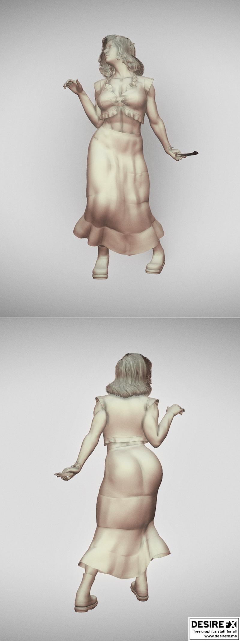 精灵女孩 3D打印模型|Elf Girl – 3D Print Model STL