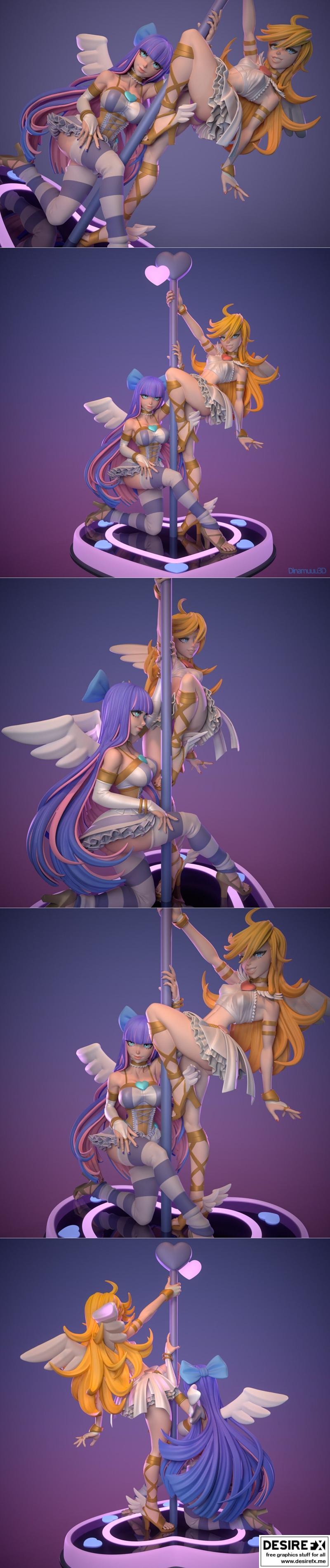 Dinamuuu3D出品《芭比与斯通》3D打印模型|Dinamuuu3D – Panty and Stocking – 3D Print Model STL