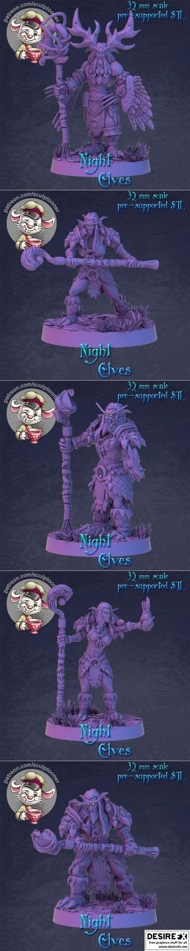 SCULPTOONER - 机械熊夜精灵 - 3D打印模型|SCULPTOONER – Bear Night Elf – 3D Print Model STL