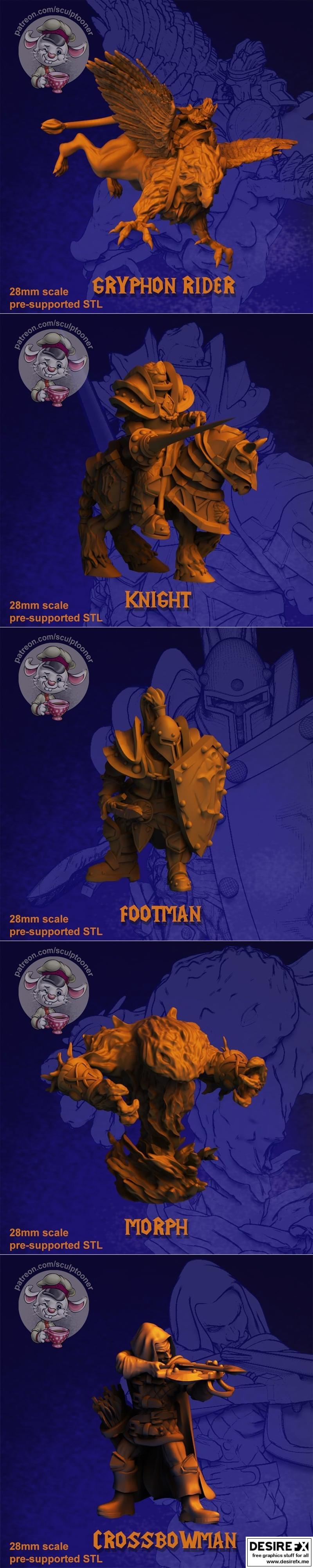 SCULPTOONER迷你模型 3D打印雕塑 全新动漫游戏角色设计|SCULPTOONER Miniatures – 3D Print Model STL