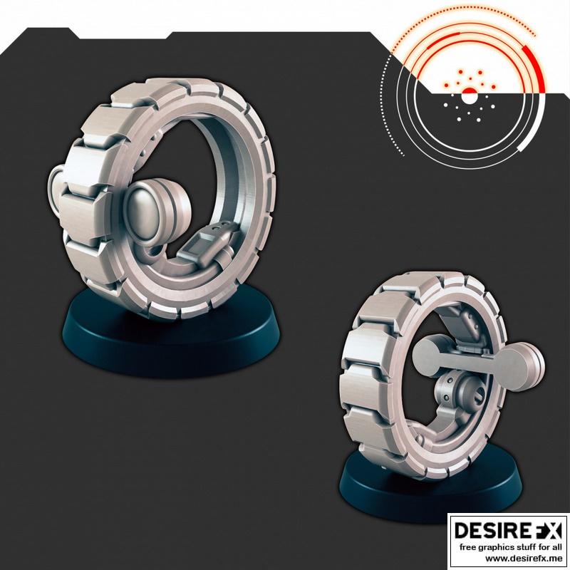 科幻轮式无人机 3D打印模型|Sci-Fi Wheel Drone – 3D Print Model STL