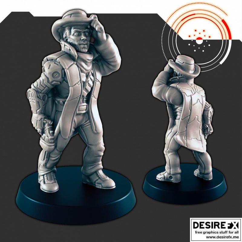 科幻太空牛仔蒙大拿 3D打印模型|Sci-fi Space Cowboy Montana – 3D Print Model STL