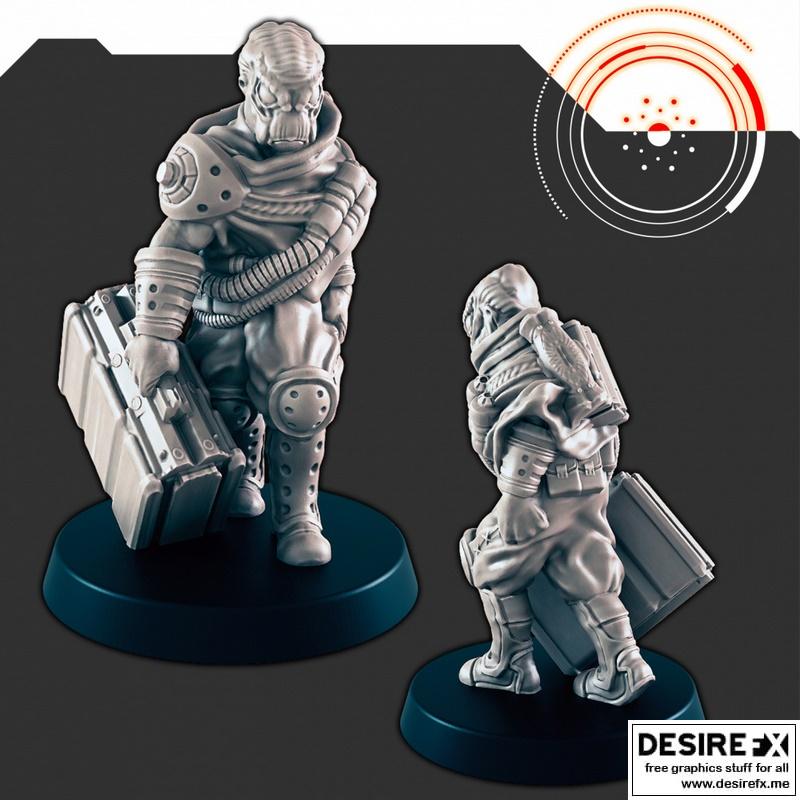 科幻市场民间外星快递员——3D打印模型|Sci-Fi Market Folk Alien Courier – 3D Print Model STL