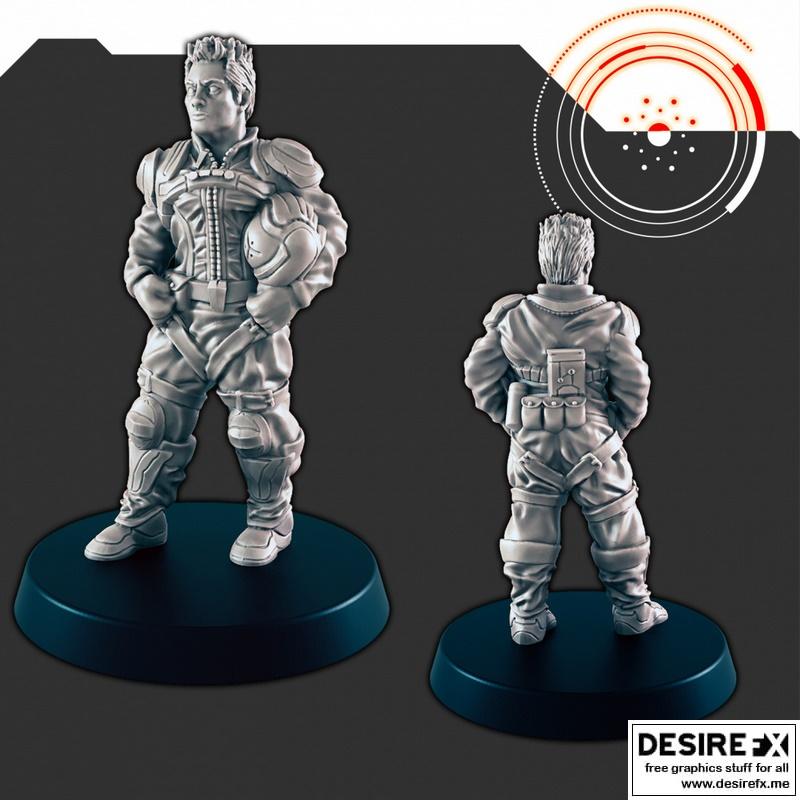 科幻电影男飞行员3D打印模型|Sci-Fi Human Male Pilot – 3D Print Model STL