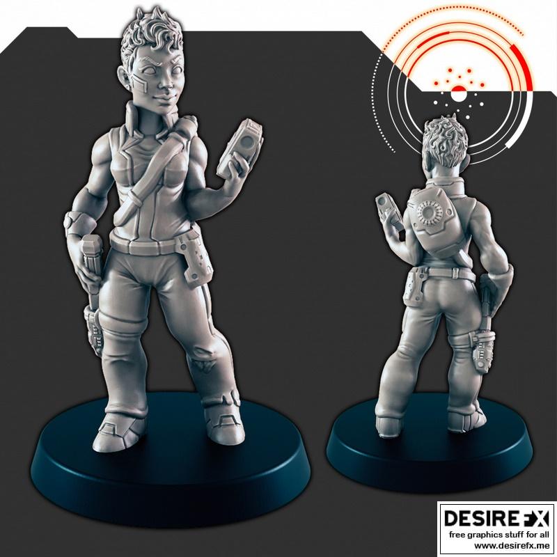 科幻酷女孩朱拉 3D打印模型|Sci-fi Badass Ladie Jula – 3D Print Model STL