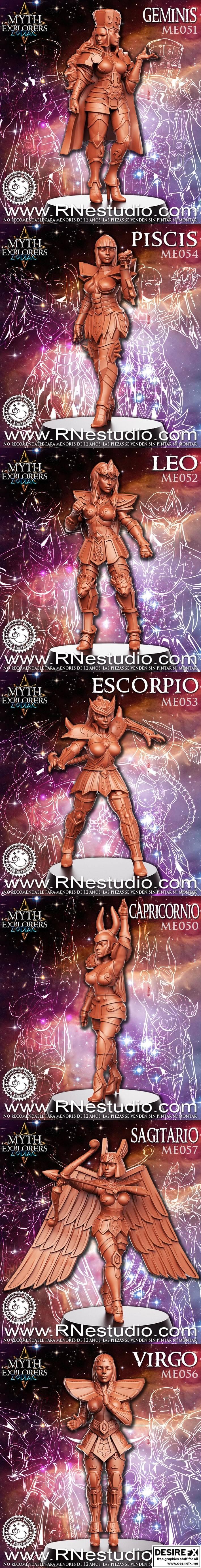 RNE工作室女性骑士3D打印模型|RNE Studio – Female Knight – 3D Print Model STL