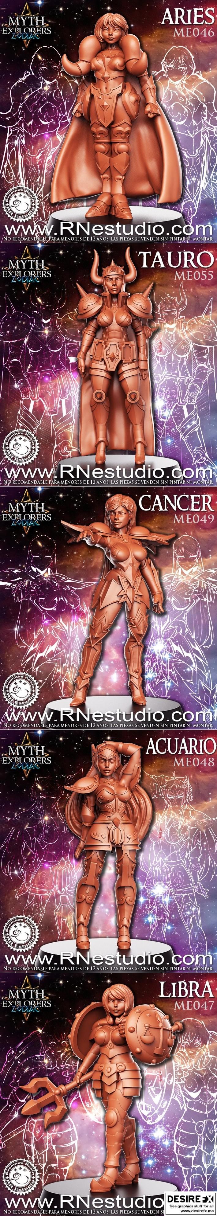 RNE工作室女性骑士3D打印模型|RNE Studio – Female Knight – 3D Print Model STL