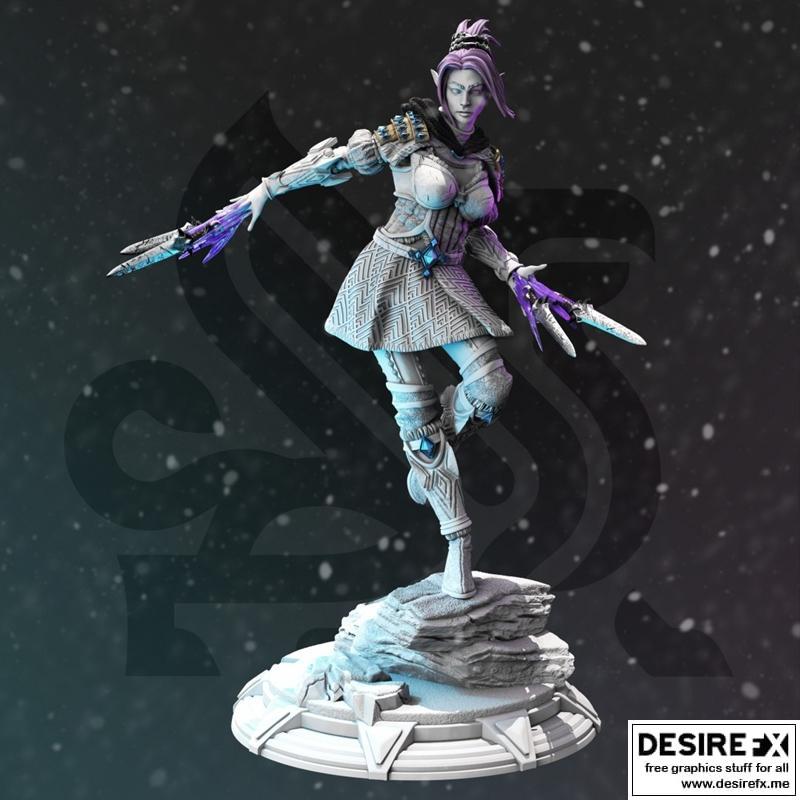 灵魂之刃半精灵潜行者——卡兰尔 3D打印模型|Soulknife Half-Elf Rogue – Calanar – 3D Print Model STL