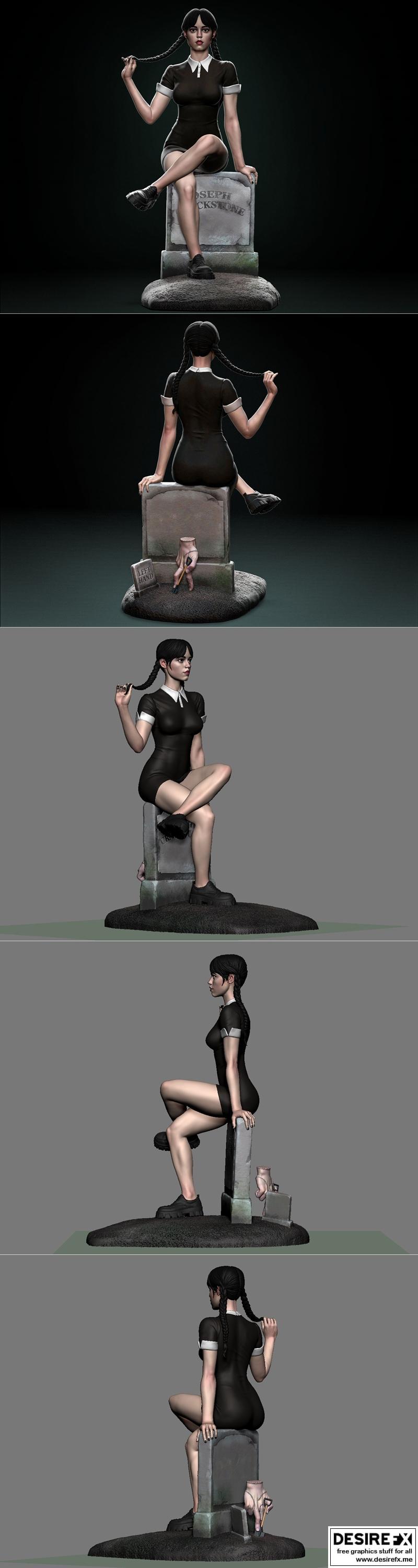 周三 - 3D打印模型 - 动漫游戏角色模型|Wednesday – 3D Print Model STL