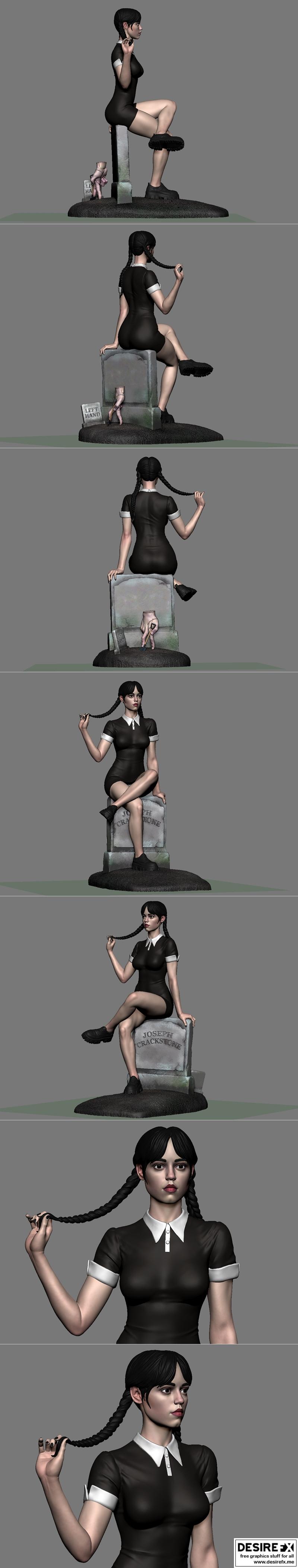 周三 - 3D打印模型 - 动漫游戏角色模型|Wednesday – 3D Print Model STL