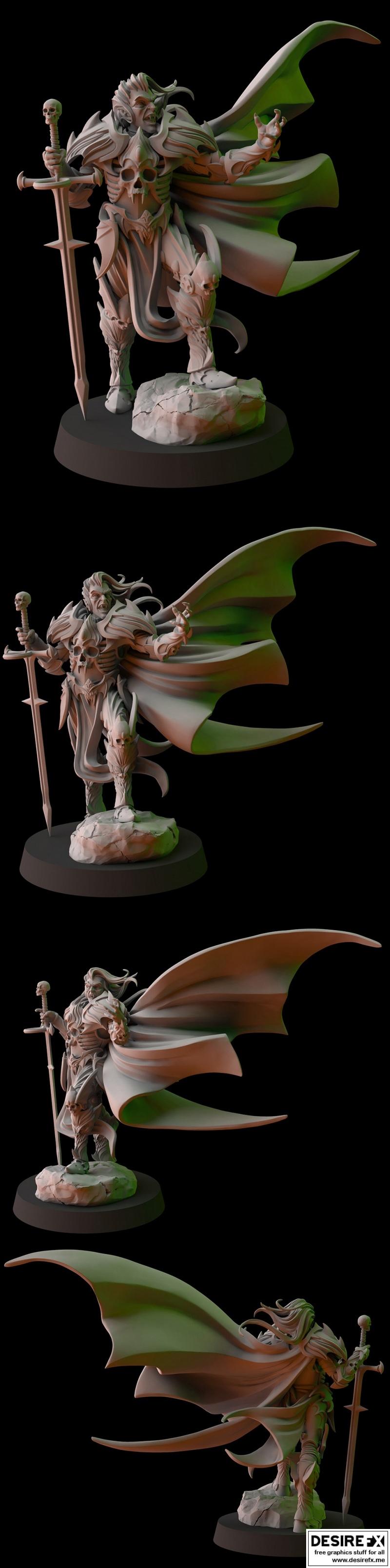 幻想主题迷你模型——吸血鬼不死王者 3D打印模型|Fantasy Cult Miniatures – Vampire Undead Lord – 3D Print Model STL