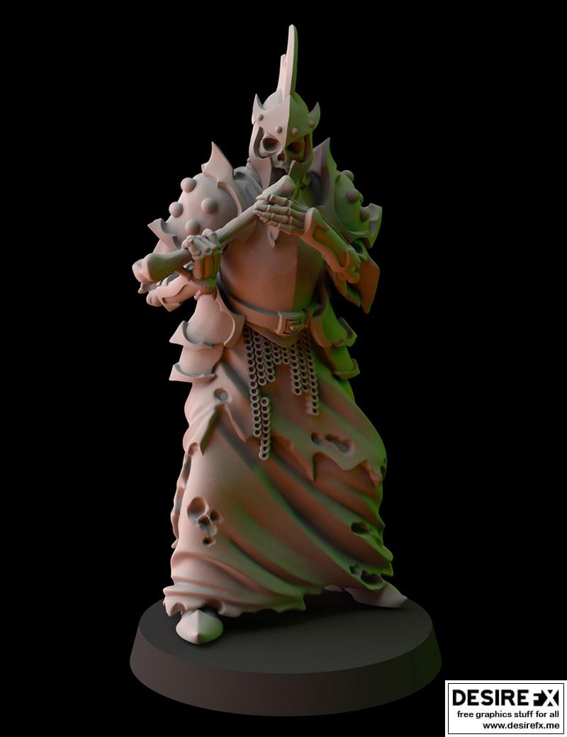 幻想主题迷你模型——墓地方阵乐手 3D打印模型|Fantasy Cult Miniatures – Cementery Phalanx Musician – 3D Print Model STL