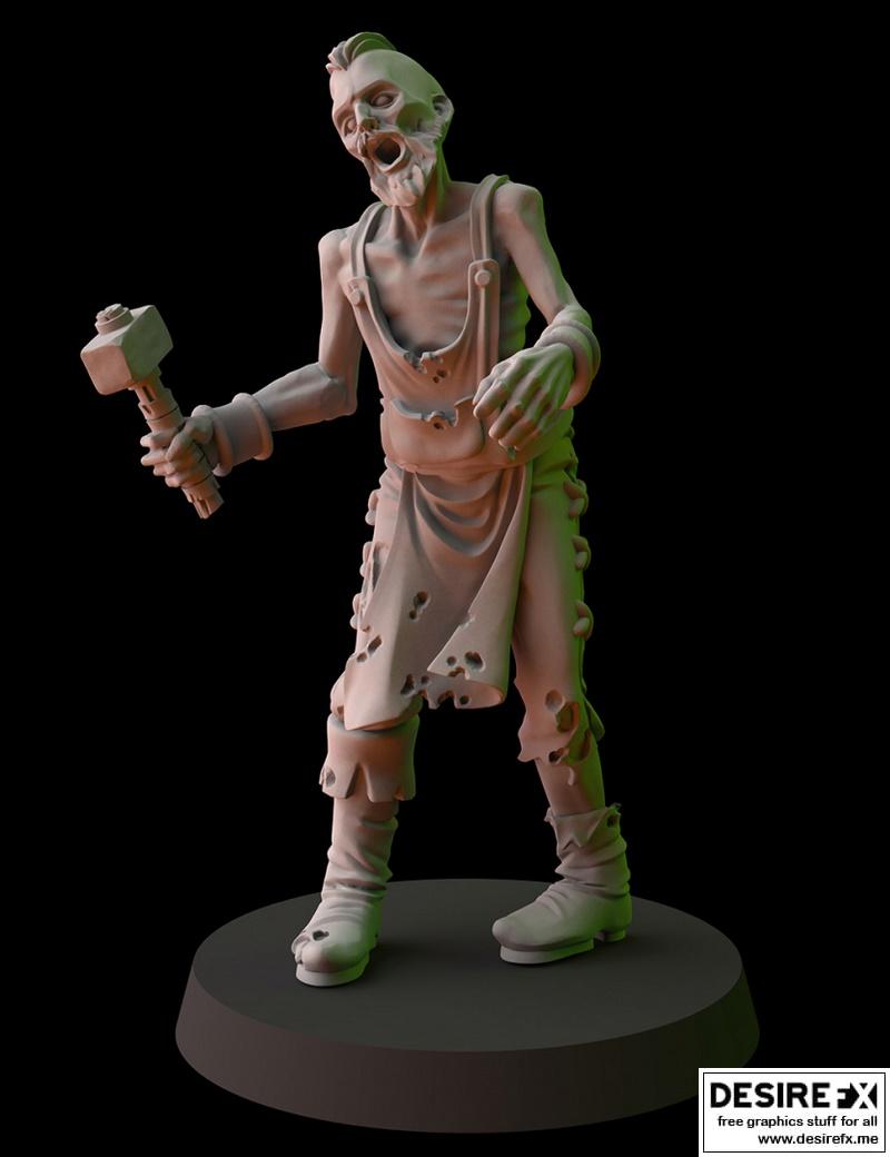幻想主题迷你模型——僵尸10号 3D打印模型 STL|Fantasy Cult Miniatures – Zombie 10 – 3D Print Model STL