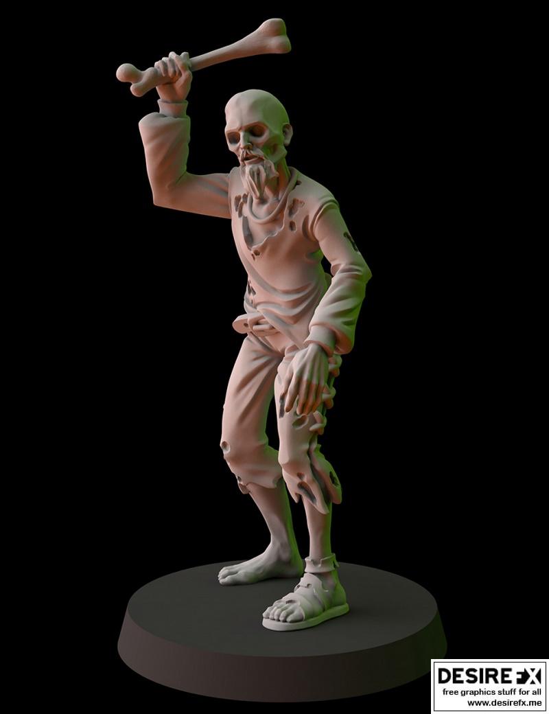 奇幻小模型——僵尸9 3D打印模型|Fantasy Cult Miniatures – Zombie 9 – 3D Print Model STL