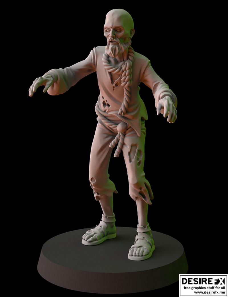 幻想cult迷你模型 - 瘟疫8 - 3D打印模型STL|Fantasy Cult Miniatures – Zombie 8 – 3D Print Model STL