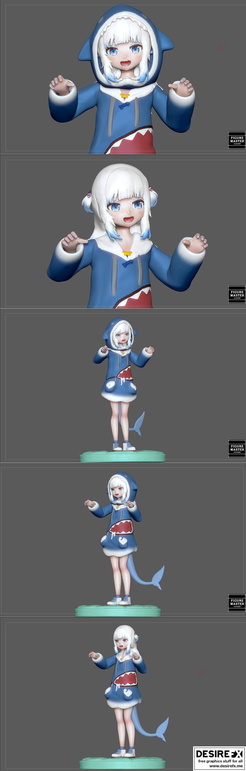 Figuremaster - 甘雨 - 3D打印模型|Figuremaster – Gawr Gura – 3D Print Model STL