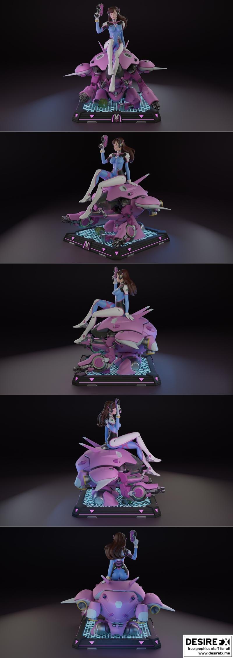 Uroboros3d出品的《Overwatch》Dva 3D打印模型|Uroboros3d – Overwatch – DVa – 3D Print Model STL