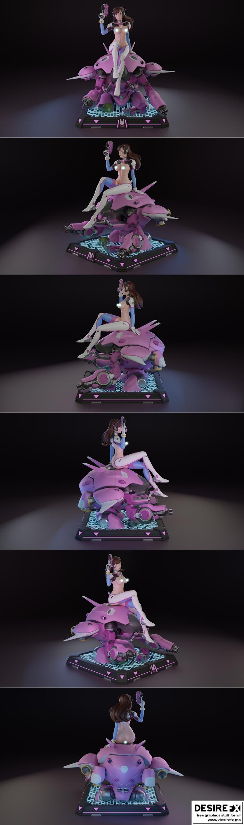 Uroboros3d出品的《Overwatch》Dva 3D打印模型|Uroboros3d – Overwatch – DVa – 3D Print Model STL