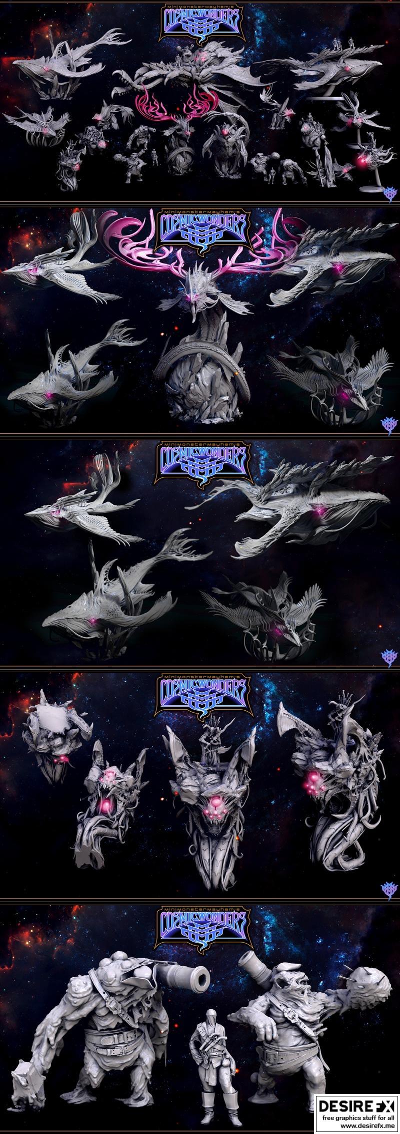 迷你怪物狂欢——宇宙奇境——3D打印模型|Mini Monster Mayhem – Cosmic Wonders – 3D Print Model STL