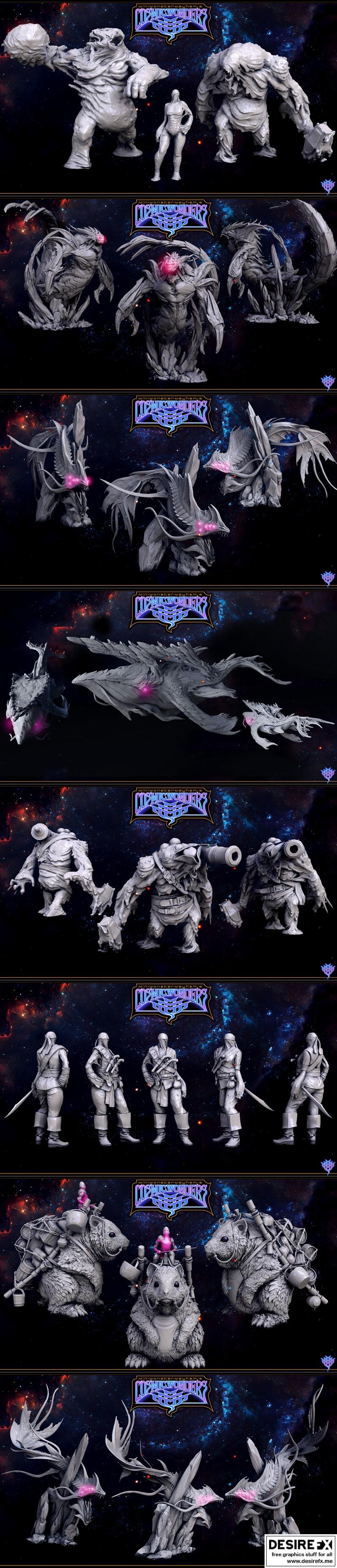 迷你怪物狂欢——宇宙奇境——3D打印模型|Mini Monster Mayhem – Cosmic Wonders – 3D Print Model STL