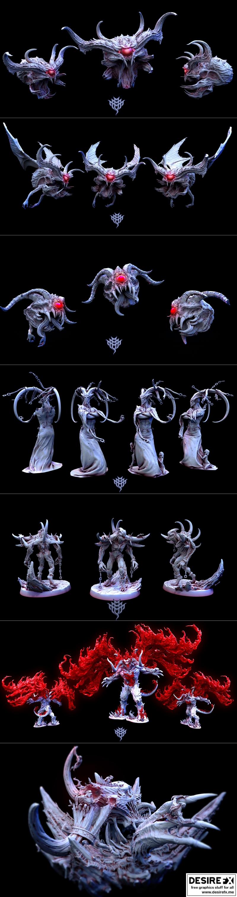 迷你怪物暴动——灾劫先驱 3D打印模型|Mini Monster Mayhem – Harbingers of Cataclysm – 3D Print Model STL