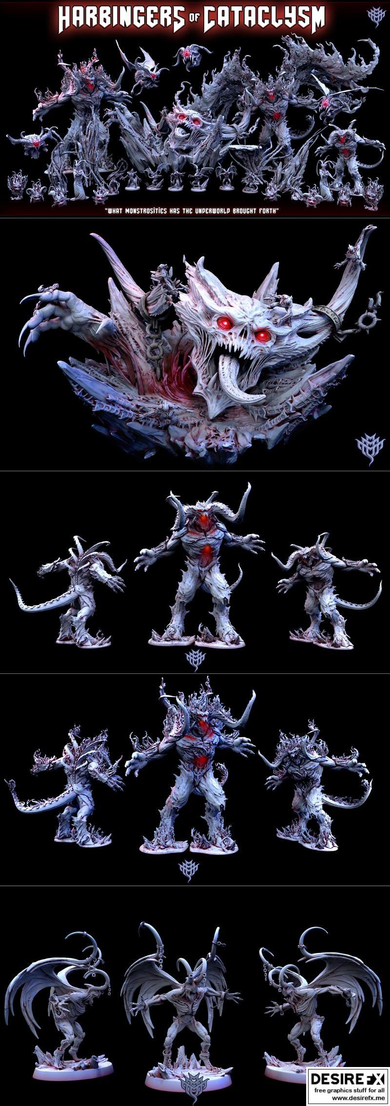 迷你怪物暴动——灾劫先驱 3D打印模型|Mini Monster Mayhem – Harbingers of Cataclysm – 3D Print Model STL