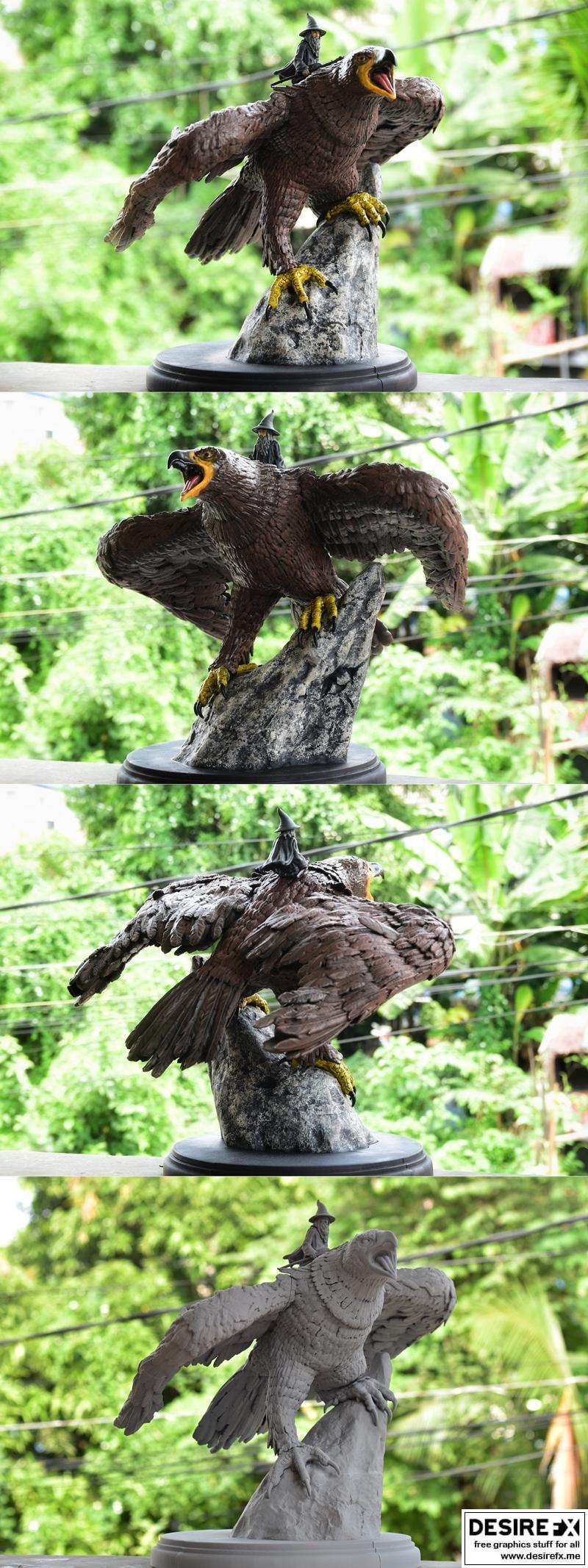 甘达里飞龙3D打印模型|Gandalf on Gwaihir – 3D Print Model STL