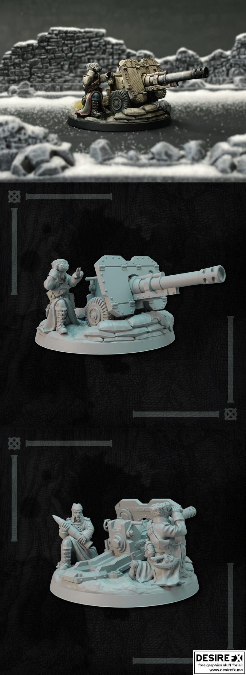 洛瑞迷你模型—阿尔特维尔重型武器小队—3D打印模型|Lore Miniatures – Altirvun Heavy Weapons Team – 3D Print Model STL